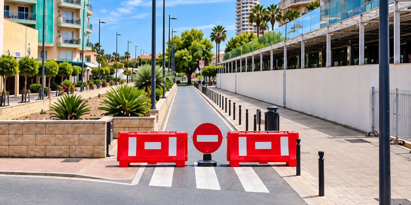 cortes y desvíos en Calp